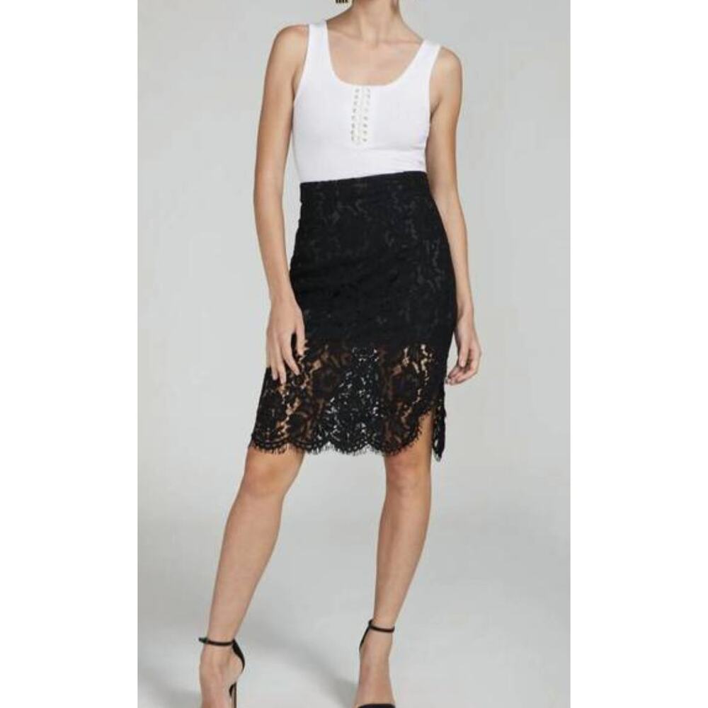 Generation Love Black Lace Midi Skirt